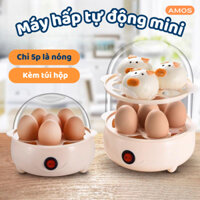 Máy hấp tự động mini, máy luộc trứng, bánh bao, rau củ (Tặng kèm hộp)