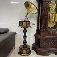 Máy Hát Loa Kèn Cổ Quay Tay Cơ Bộ Có Đôn