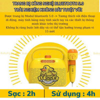 Máy hát vịt nhỏ màu vàng, micro cho trẻ em, loabluetooth, micro, máy hát karaoke