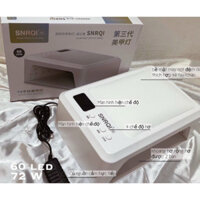 Máy hơ gel SNRQI T8 chính hãng 72W 60 bóng LED/UV - Máy hơ móng làm nail khoang rộng, có đệm kê tay