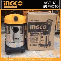 Máy hút bụi 1400W Ingco VC14301 30l Chất liệu bình thép không gỉ Hút bụi khô và ướt