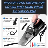 Máy hút bụi 4 trong 1 ô tô màng lọc HEPA 360 độ Phiên bản đột phá mới