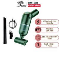 Máy hút bụi cầm tay mini không dây hàng chính hãng DELIYA , hút bụi giường, ô tô lực hút 9000PA hút liên tục 30phút - dạng súng- xanh lá