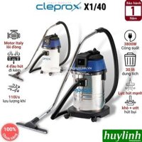 Máy hút bụi công nghiệp khô và ướt CleproX X140 - 30 lít - Công suất 1800W Thùng nhựa - Inox - Hàng chính hãng - Inox