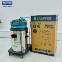 Máy hút bụi công nghiệp Kraffer KF70 – 70L thùng inox: Hút khô, hút nước đa năng, bền bỉ