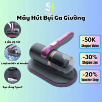 Máy hút bụi ga giường cầm tay S.HOME lực hút 10000PA có ánh sáng xanh khử khuẩn làm sạch ga,đệm,sofa và nhiều vật dụng