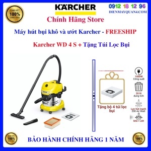 Máy hút bụi khô & ướt Karcher WD4 Premium - 1000W