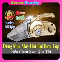 Máy hút bụi Mini 4 trong 1 Bơm Lốp Bánh Xe Hơi Ô Tô Yeloo Dây 5M | 120W Có đèn LED - Green Family -