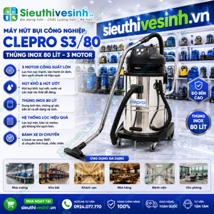 Máy hút bụi - nước Clepro S3/80