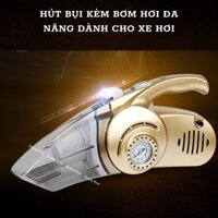 [Máy Hút Bụi Ô Tô Xe Hơi] Mini Cầm Tay Đa Năng 🚀 4 trong 1 Kiêm Bơm Lốp Xe Đèn Pin 🚀 Và Đo Áp Suất Xe Cắm Tẩu ô tô VTM