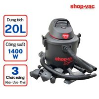 Máy hút bụi Shop Vac (Saigon Esco) Khô/Ướt/Thổi 20L 1400W Nhựa Cao Cấp Màu Đen - 59712206