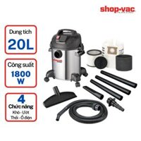 Máy hút bụi Shop Vac (Saigon Esco) Khô/Ướt/Thổi 20L 1800W Thép Không Gỉ , Tích Hợp Máy Cầm Tay - 92722209