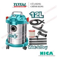Máy hút bụi Total TVC14122 Máy hút bụi cầm tay Công suất 800W. bình chứa bụi 12 lít. Lưu lượng khí: 1,7 m³/phút [XTOOLs]