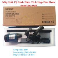 Máy Hút Cặn Vệ Sinh Điện Tích Hợp Đầu Bơm Sobo BO-028 (28W - 1700L/H - 1.5M) Cho Bể Cá