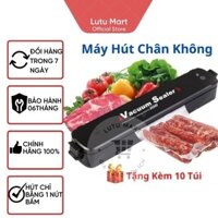 Máy Hút Chân Không, Máy Hàn Miệng Túi Mini Vacuum Sealer Hút Siêu Khoẻ Hết Khí Tặng 10 Túi Hút - Lutu Mart