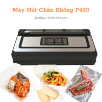 Máy hút chân không thực phẩm thế hệ mới P420 cao cấp, Máy hút chân không không kén túi, công suất lớn. Bảo hành 6 tháng