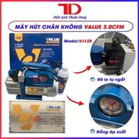 MÁY HÚT CHÂN KHÔNG VALUE 3.0CFM V-I125Y KÈM ĐỒNG HỒ BÁO ÁP VÀ RỜ LE TỰ NGẮT - Bảo hành 12 tháng