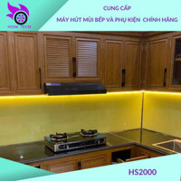 Máy hút mùi bếp HS2000 đèn tròn lực hút lên đến 1000m3/h có thể điều chỉnh tốc độ kích thước 70cm