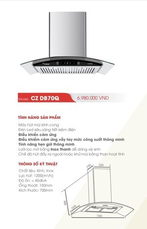 Máy hút mùi Canzy CZ DB70Q