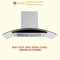 Máy hút mùi kính cong Grasso GS 870/890 phím nhấn cảm ứng