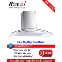 Máy hút mùi nhà bếp dạng kính cong 90cm Romal RH 901GI