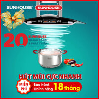 Máy hút mùi nhà bếp Sunhouse Cao cấp mặt kính cong APB6601 Đèn LED Với Motor siêu bền 2 tốc độ bảo hành 18 tháng Tại nhà