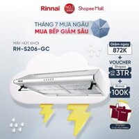 Máy hút mùi Rinnai RH-S206-GC than hoạt tính và ống thoát 250W - Hàng chính hãng.