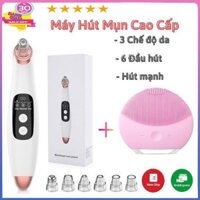 Máy Hút Mụn Cầm Tay Mini Spa BLACKHEAD Hút Sạch Mụn Cám, Đầu Đen Với 3 Chế Độ 6 Đầu Hút