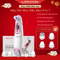 Máy Hút Mụn Đầu Đen Mini Cầm Tay Lokykin 3 Trong 1 - Dưỡng Tinh Chất Nâng Cơ Mặt Và Mắt Kèm Massage