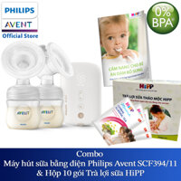 Máy hút sữa bằng điện Philips Avent 394.11 - Combo Máy hút sữa &amp; trà lợi sữa