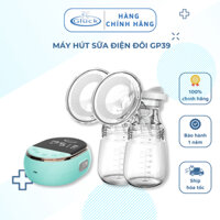 Máy hút sữa điện đôi 2 bình có kèm núm ti sữa cho bé GP39 Gluck Care, máy hút sữa 3 chế độ thông minh