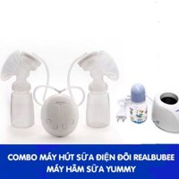 Máy hút sữa điện đôi Realbubee - Tặng kèm 01 bình sữa silicon 150ml