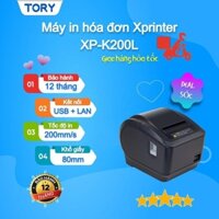 Máy in bếp có âm thanh báo Xprinter XP-K200L cổng USB + LAN. Máy in hóa đơn, in nhiệt Siêu sales Giá rẻ