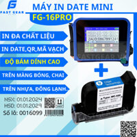 Máy In Date Cầm tay Mini FG 16 PRO (Không kén mực), in đa chất liệu, Mực in không trôi với nước