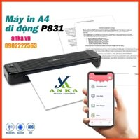 Máy in di động A4 P831/ In giấy A4 thường /Pin sạc /in qua Bluetooh, USB /Kết nối in qua điện thoại, latop,PC..