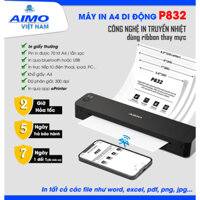 Máy in di động A4 P832 - In giấy A4 thường - Kết nối Bluetooh, USB - Pin sạc - In trực tiếp từ điện thoại...