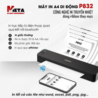 Máy in di động A4 P832 /Pin sạc /in qua Bluetooh, USB/ In giấy A4 thường /Kết nối in qua điện thoại, latop,PC...