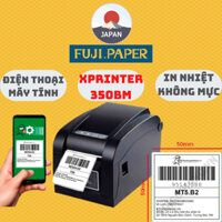 Máy in đơn GHTK qua điện thoại, Máy in tem Xprinter XP 350BM, Máy In tem mã vạch, máy in tem trà sữa kết nối điện thoại