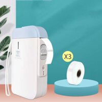 Máy in hóa đơn B100 Bluetooth Mini cầm tay Máy in sạc USB, Đặc điểm kỹ thuật: Máy + Nhãn trắng 3 cuộn