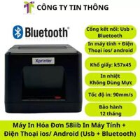 Máy in hoá đơn bán hàng Sapo 58iiB – Kết nối Bluetooth điện thoại & in từ máy tính qua USB