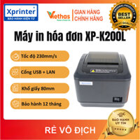 Máy in hóa đơn K80 Xprinter XP - K200L cổng USB + LAN in bill bán hàng, tự động cắt giấy