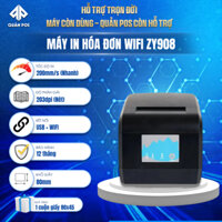 Máy in hóa đơn kết nối điện thoại wifi không dây ZY908, in bill không cần dây mạng Lan
