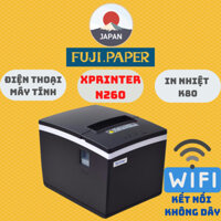 Máy in hóa đơn khổ k80 nhiệt, Máy in bill khổ k80 Xprinter XP-N260 WIFI in không dây ( Điện thoại + Máy tính )