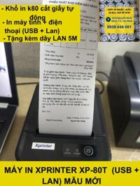 Máy in hóa đơn Xprinter 80T USB LAN