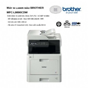 Máy in laser màu Brother MFC-L8690CDW, In, Scan, Copy, Fax, Duplex, Wifi