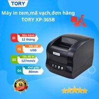 Máy in mã vạch, tem nhãn, decal, hàng chính hãng Xprinter XP-365B khổ 80mm (USB + LAN)
