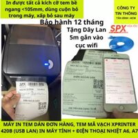 Máy in mã vận đơn Shopee express ngoài sàn qua điện thoại và máy tính in khổ A6 – Xprinter 420B cổng Lan