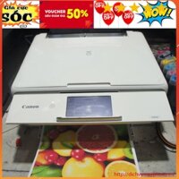 Máy in màu cũ canon ts 8030 ts 8010 in wifi đa năng có in 2 mặt tự động dẫn mực ngoài liên tục kholinhkienmayin SP002358