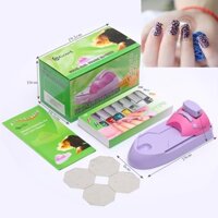 Máy in móng tay Bộ máy vẽ móng tay DIY với dầu in và 6 miếng Bản mẫu in Máy làm móng tay