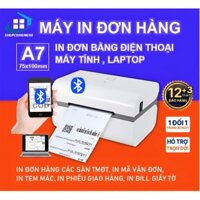 Máy in nhiệt Bluetooth A7 75x100mm dùng Điện thoại và Máy tính, in đơn hàng, phiếu gửi, tem nhãn, mã vạch.BH 12 tháng